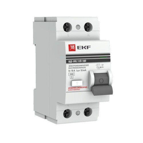elcb-2-80-30-em-pro EKF - Устройство защитного отключения УЗО ВД-100 2P 80А/30мА (электромеханическое) PROxima
