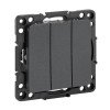 EZV10-024-10 EKF - Стокгольм Механизм Выключателя 3-кл. 10А черный PROxima