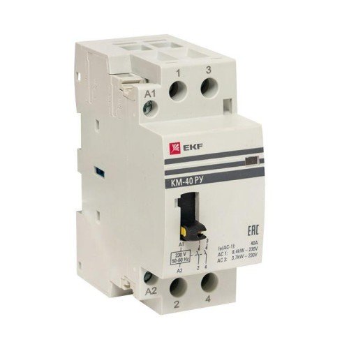km-2m-40-11 EKF - Контактор модульный КМ РУ 40А 1NO+1NC (2 мод.) PROxima
