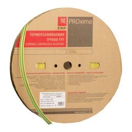 Термоусаживаемая трубка ТУТ нг 40/20 жел-зел рулон PROxima
