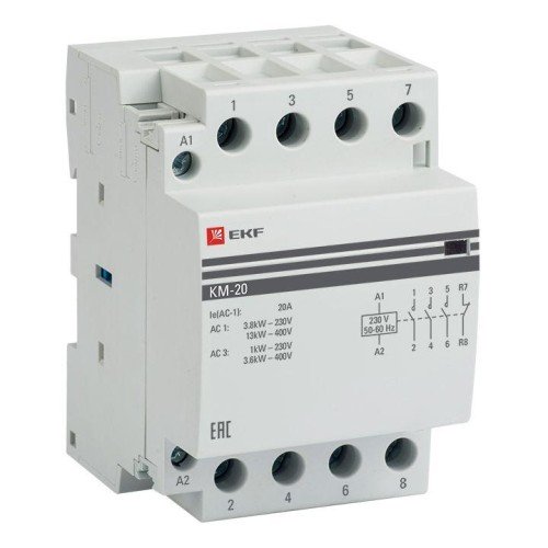km-3-20-31 EKF - Контактор модульный КМ 20А 3NО+NC (3 мод.) PROxima
