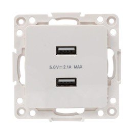Стокгольм Механизм Розетки USB 2-местной 2,1А винтовые клеммы белый PROxima
