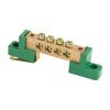 sn0-125-04-2-pe EKF - Шина "0" PE 8x12мм 4 отверстия латунь с контактной пластиной 2 зелёных угловых изолятора PROxima