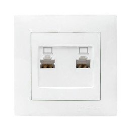 Валенсия розетка компьютерная RJ-45 2-местная белая PROxima
