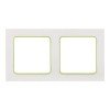 EXM-G-303-20 EKF - Стокгольм Рамка 2-местная белая с линией цвета зеленый PROxima
