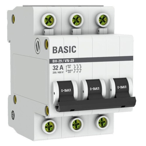 SL29-3-32-bas EKF - Выключатель нагрузки 3P 32А ВН-29 Basic