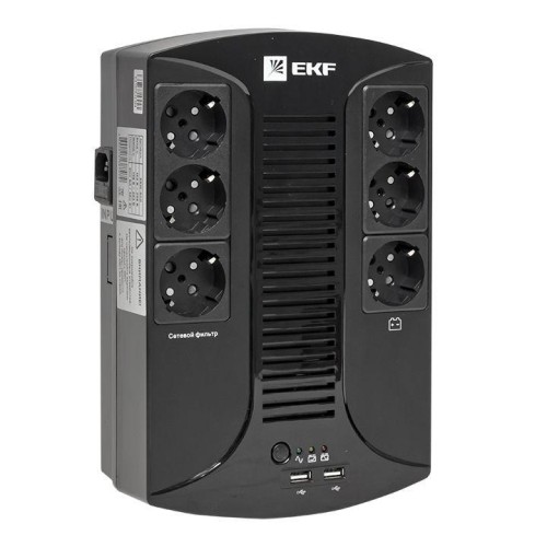 SSW-800 EKF - ИБП E-Power Home 800 ВА , 480Вт, 6хSchuko, 2xUSB Charger, USB,RJ11