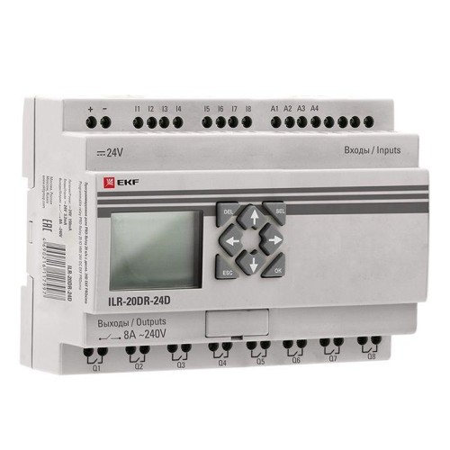 ILR-20DR-24D EKF - Программируемое реле 20 в/в с диспл. 24В PRO-Relay PROxima