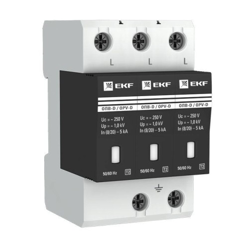 opv-d3 EKF - Ограничитель импульсных напряжений ОПВ-D/3P In 5кА 275В с сигн. PROxima 
