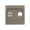 ESK01-L-035-40 EKF - Валенсия лицевая панель розетки RJ-45 1-местная кашемир PROxima
