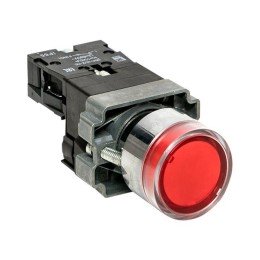 Кнопка BA42 с подсветкой 230В красная NC IP65 PROxima