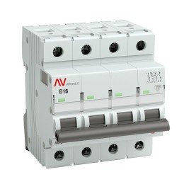 Выключатель автоматический AV-10 4P 16A (D) 10kA AVERES
