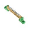sn0-125-08-2-pe EKF - Шина "0" PE 8x12мм 8 отверстий латунь с контактной пластиной 2 зелёных угловых изолятора PROxima
