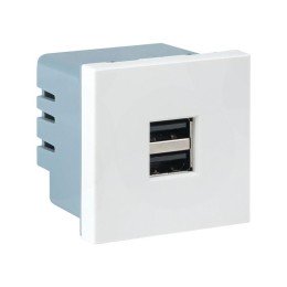 Розетка USB A+A, 2.1А, 2 гнезда, без индикатора
