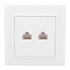 ERK02-035-10 EKF - Розетка RJ-45 2-местная СП Минск белая