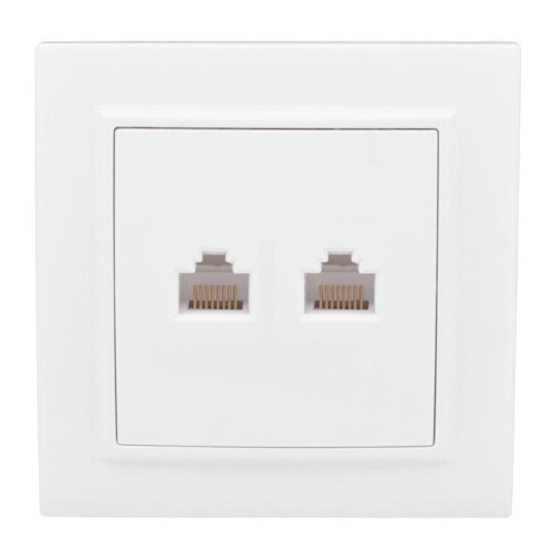 ERK02-035-10 EKF - Розетка RJ-45 2-местная СП Минск белая
