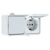 EKRV16-050-10-440 EKF - Блок розетка-выключатель 1-кл. 16А с/з с крышкой IP44 белая Прага PROxima