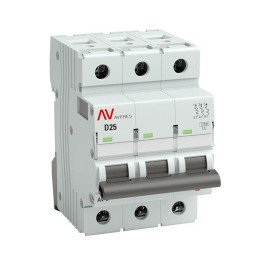 Выключатель автоматический AV-10 3P 25A (D) 10kA AVERES
