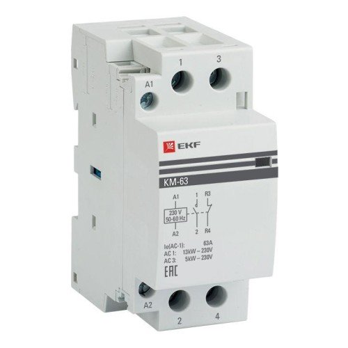 km-2-63-11 EKF - Контактор модульный КМ 63А NО+NC (2 мод.) PROxima
