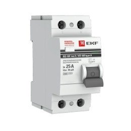 elcb-2-25-30-em-a-pro | Устройство Защитного Отключения ВД-100 2P 25А/30мА (эл-мех, тип А) EKF PROxima