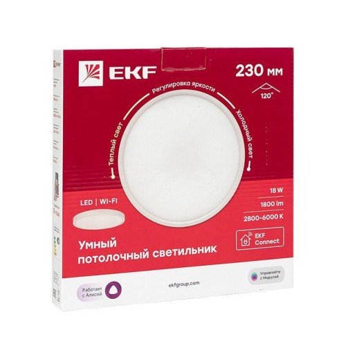 sclwf-230-cct EKF - Умный потолочный светильник 230 мм 18W Connect