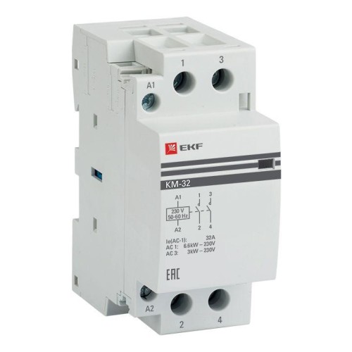 km-2-32-20 EKF - Контактор модульный КМ 32А 2NО (2 мод.) PROxima
