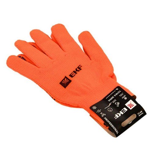 pe7ac-9-pro EKF - Перчатки рабочие ТОЧКА ЗИМА с ПВХ-покрытием утепленные (7 класс, 9 разм) Professional
