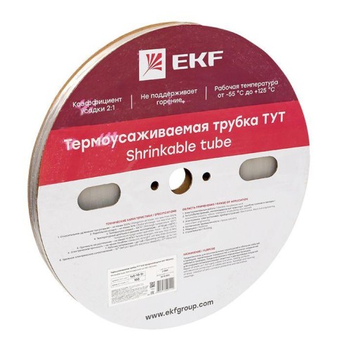 tut-10-tr EKF - Термоусаживаемая трубка ТУТ 10/5 прозрачная рулон PROxima