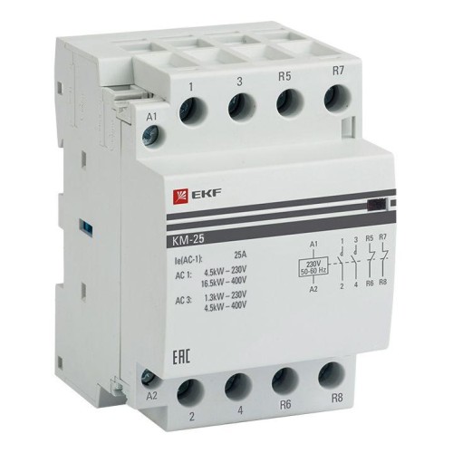 km-3-25-22 EKF - Контактор модульный КМ 25А 2NО+2NC (3 мод.) PROxima
