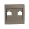 ESK02-L-035-40 EKF - Валенсия лицевая панель розетки RJ-45 2-местная кашемир PROxima