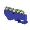 sn1-63-12-d EKF - Шина "0" N (6x9мм) 12 отв. цинк синий изолятор на DIN-рейку PROxima