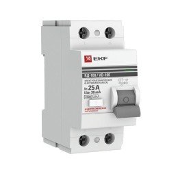 elcb-2-25-30-em-pro | Устройство защитного отключения УЗО ВД-100 2P 25А/ 30мА (электромеханическое) EKF PROxima