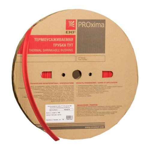 tut-120-r EKF - Термоусаживаемая трубка ТУТ нг 120/60 красная рулон PROxima