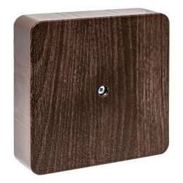 Коробка разветвительная КМР-030-032кг (100х100х28) с клеммником тёмное дерево PROxima