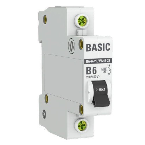 mcb4729-1-06-B EKF - Автоматический выключатель 1P 6А (B) 4,5кА ВА 47-29 Basic
