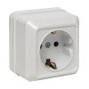 ENR16-028-10 EKF - Рим Розетка 1-местная 16А с заземлением белая