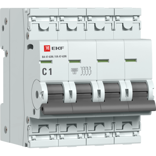 M636401C EKF - Автоматический выключатель 4P 1А (C) 6кА ВА 47-63N PROxima
