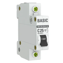 Автоматический выключатель 1P 25А (C) 4,5кА ВА 47-29 Basic
