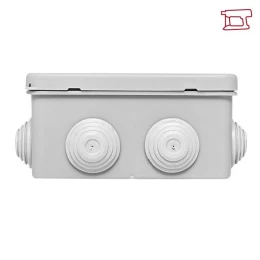Коробка распределительная КМР-030-014 с крышкой (100х100х50), 10 мембр. вводов IP55 розн. стикер