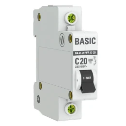 Автоматический выключатель 1P 20А (C) 4,5кА ВА 47-29 Basic
