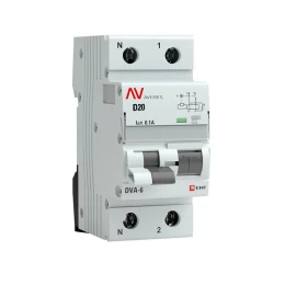 Дифференциальный автомат DVA-6 1P+N 20А (D) 100мА (AC) 6кА AVERES