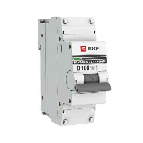 mcb47100m-1-100D-pro EKF - Автоматический выключатель 1P 100А (D) 10kA ВА 47-100M без теплового расцепителя PROxima
