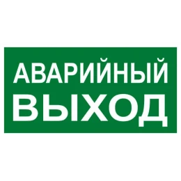 Знак "АВАРИЙНЫЙ ВЫХОД" 150х300мм PROxima
