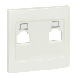 Валенсия лицевая панель розетки RJ-45 2-местная жемчуг PROxima
