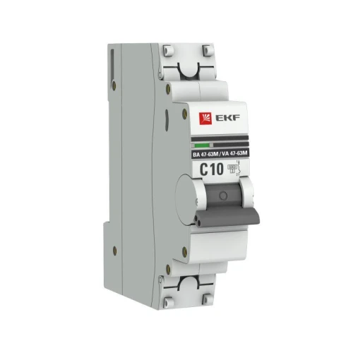 mcb4763m-6-1-10C-pro EKF - Автоматический выключатель 1P 10А (C) 6кА ВА 47-63M без теплового расцепителя PROxima
