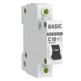 Автоматический выключатель 1P 10А (C) 4,5кА ВА 47-29 Basic
